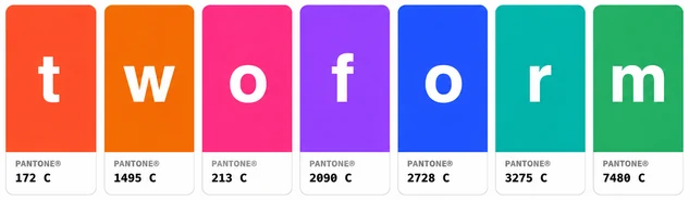 twoform — seven PANTONE swatch cards